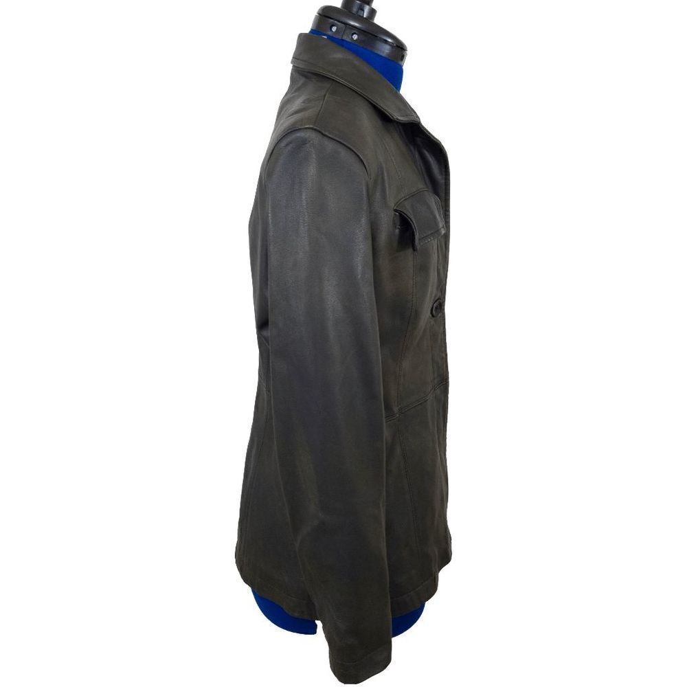DKNY Classic Leather jacket women button - Picture 4 of 5